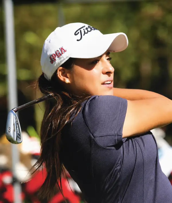 Junior golfer in action