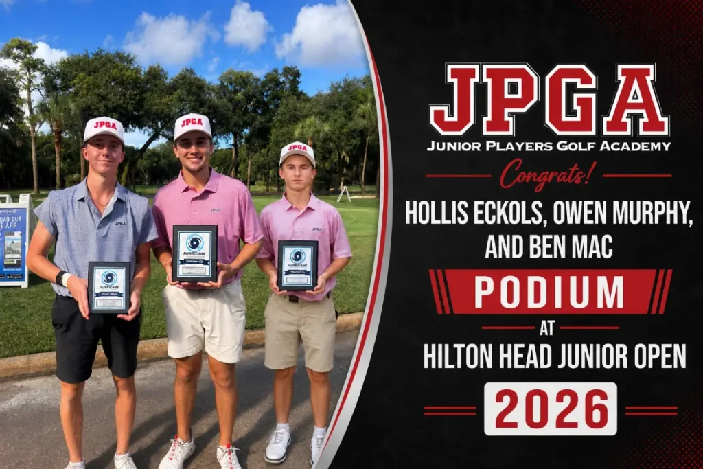 Hollis Eckols, Owen Murphy, and Ben Mac Podium at the Hilton Head Junior Open